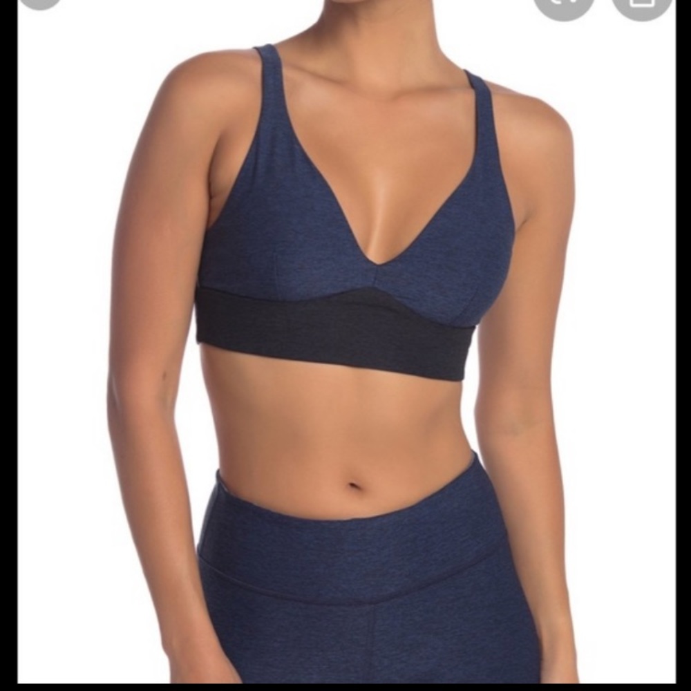 Outdoor Voices Two-Tone Criss Cross Sports Bra